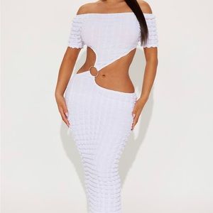 Fashion nova white cutout maxi dress